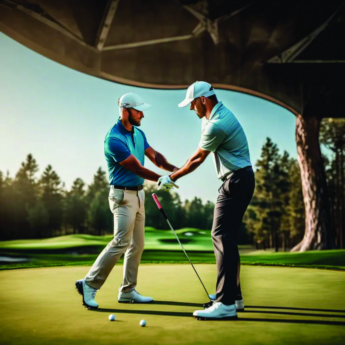 Golf coach refining a swing